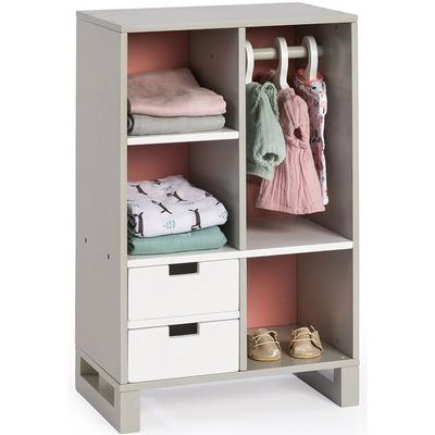 Puppenkleiderschrank MUSTERKIND "Viola, grau/weiß/altrosa" Puppenmöbel rosa (grau/weiß/altrosa) Kinder