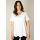 T-Shirt BASE LEVEL CURVY "Alba" Gr. 50, weiß (white) Damen Shirts V-Shirts