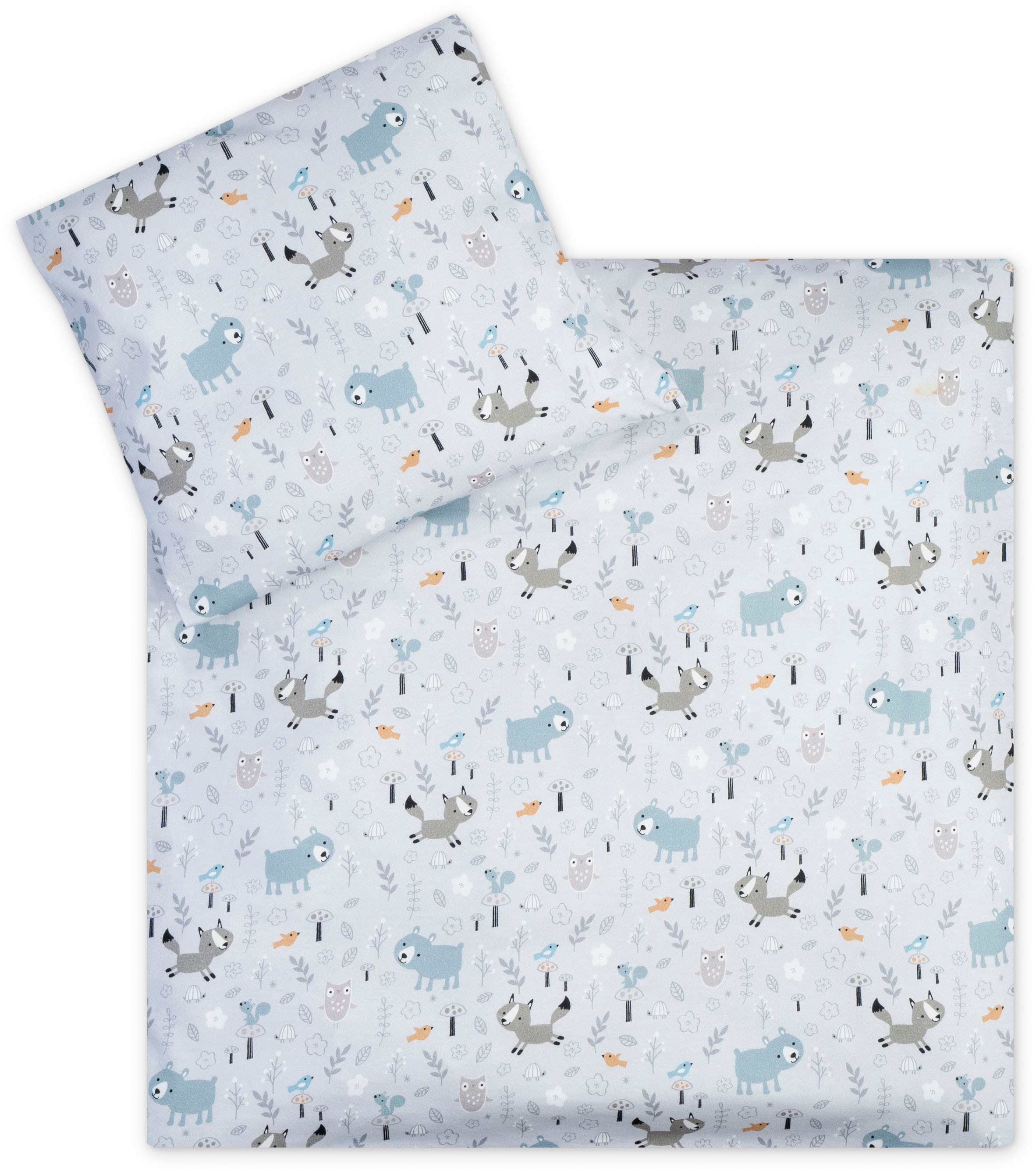 Kinderbettwäsche JULIUS ZÖLLNER "Smart friends", bunt, B/L: 80cm x 80cm, 1 Stk., 1 Stk., Jersey, B/L: 35cm x 40cm, 2 Stk., Jersey, Obermaterial: 100% Baumwolle, Bettwäsche Image