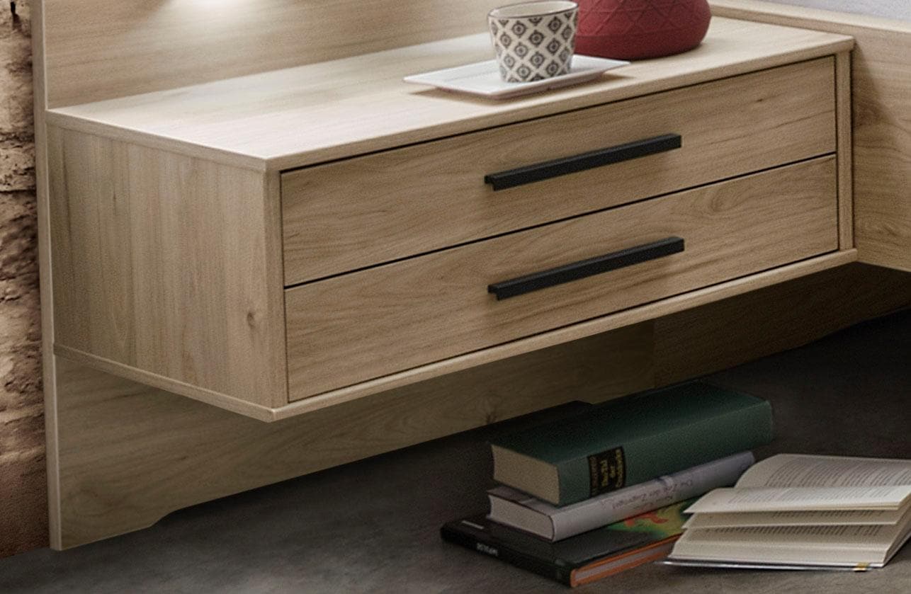 Nachttisch WIEMANN "Brüssel", beige (steineiche nachbildung, schiefer nachbildung), B:60cm, Tische, Nachttisch, vormontiert