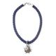 Collier ALLGÄU REBELL "Marlene" Gr. one size, Te x til, blau (dunkelblau) Damen Halsketten Colliers