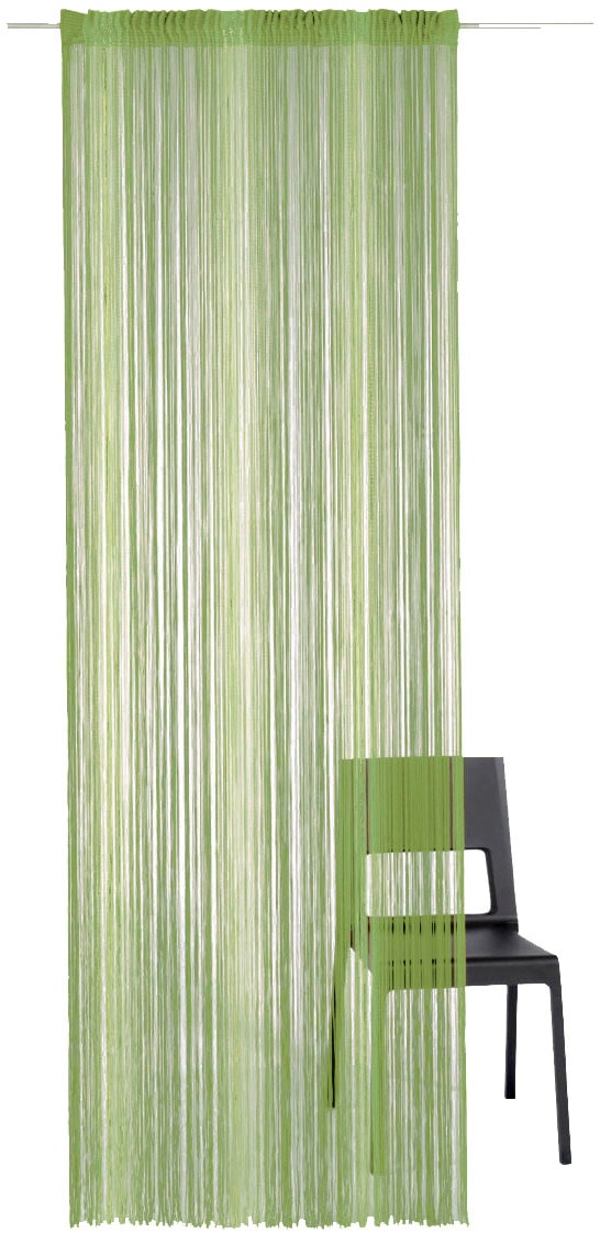 Fadenvorhang WECKBRODT "Rebecca" Gr. 4, grün (grün, uni), B:148cm H:245cm, Polyester, Gardinen, Fadengardine, Insektenschutz, transparent, kürzbar, Store