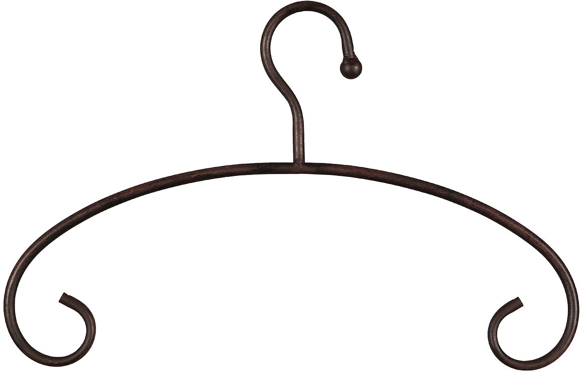 Kleiderbügel AMBIENTE HAUS "Kleiderbügel aus eisen - antikbraun", braun (antikbraun), B:40cm H:27cm T:2cm, Eisen, Kleiderbügel, Kleiderbügel