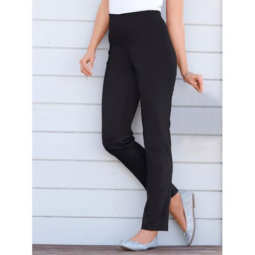 Dehnbund-Hose STEHMANN, Damen, Gr. 23, Kurzgrößen, schwarz, 72% Viskose, 25% Polyamid, 3% Elasthan, unifarben, lang, Hosen