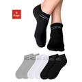 Sneakersocken VENICE BEACH Gr. 39-42, schwarz-weiß (schwarz, weiß, grau) Damen Socken Sportsocken