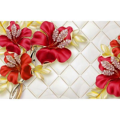 Fototapete PAPERMOON "Muster mit Blumen", bunt, B:2,50m L:1,86m, Vlies, Tapeten