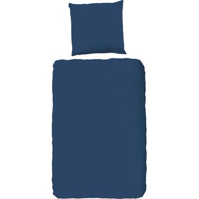 Bettwäsche GOOD MORNING "Good Morning Uni", blau (denimblau), B/L: 135cm x 200cm, , Renforcé, B/L: 80cm x 80cm, Renforcu00e9, Obermaterial: 100% Baumwolle, Bettwäsche, 100% Baumwolle, Renforcé, 135x200, Unifarben, Reißverschluss, Weiß Image