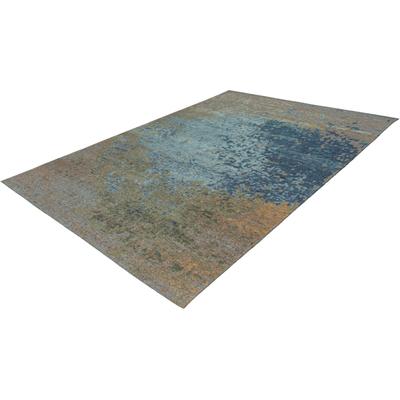 Teppich CALO-DELUXE "Ophir 201" Gr. 4, bunt (bunt, blau), B:155cm H:8mm L:230cm, Baumwolle, Chenille, Kunstfaser, Teppiche, Kurzflor, Wohnzimmer