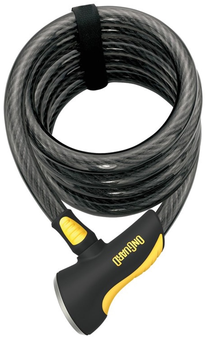 Spiralschloss ONGUARD "OnGuard Spiralkabelschloss Dobermann 8027", schwarz, SicherheitsschlösserL:185cm Ø:15mm, Kunststoff, L:185cm Ø:15mm