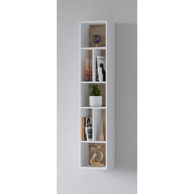 Wandregal INOSIGN "Toledo,Höhe 159 cm stilvolle Bücherregal, viel Stauraum", weiß (weiß, sanremo), B:32cm H:159cm T:25cm, ABS-Kunststoff, FSC-zertifizierter Holzwerkstoff, Melamin, Regale, Wandregal Masse 32/159/25 (B/H/T) Image