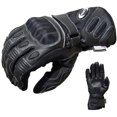 Motorradhandschuhe PROANTI Gr. L, schwarz, Handschuhe, L, Obermaterial: 60% Rindsleder, 25% Nylon, 10% Polyester, 5% Polyurethan. Innenfutter: 100% Polyester, speziell für Regenwetter und den Winter geeignet, wasserdicht