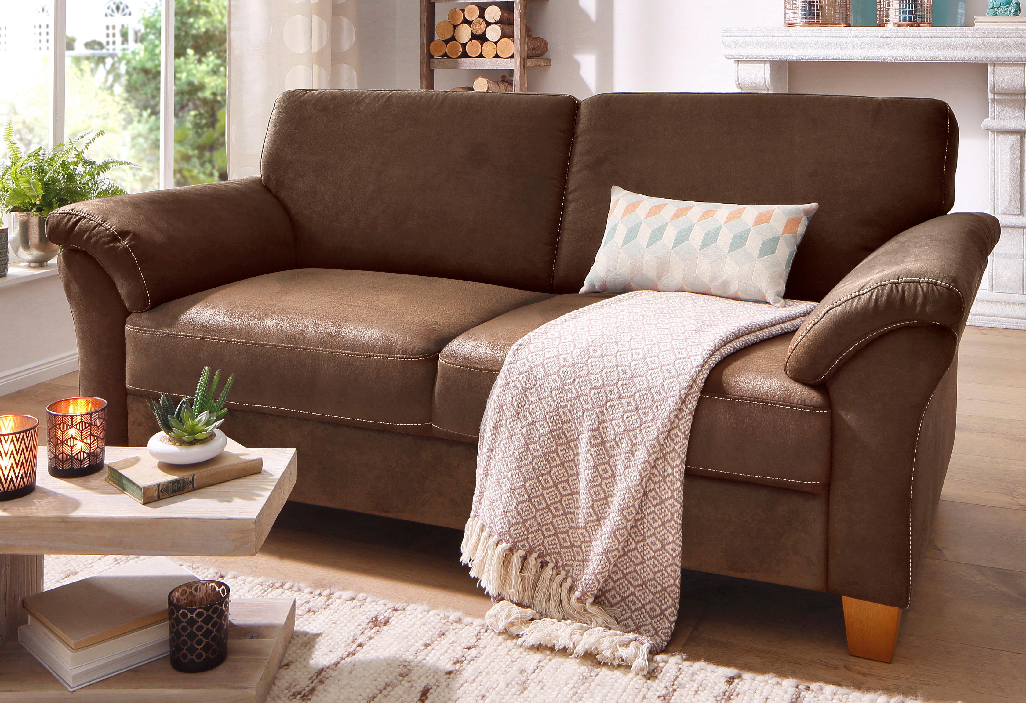 3-Sitzer HOME AFFAIRE "Borkum", braun (schoko), B:186cm H:87cm T:88cm, Struktur (100% Polyester);Luxus-Microfaser ALTARA NUBUCK (100% Polyester);MELROSE (100% Polyester);Luxus-Microfaser Toro (100% Polyester), Sofas, mit Federkern Image