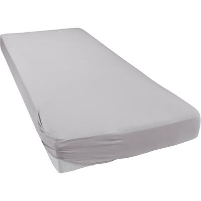 Spannbettlaken BELLANA "Jersey-Lyocell", silber (silberfarben), B:140-160cm L:200-220cm, Jersey-Elasthan, Obermaterial: 48% Baumwolle, 48% Lyocell, 4% Elasthan, Laken, temperaturausgleichend und faltenfrei Image