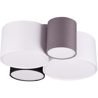 TRIO LEUCHTEN Deckenleuchte "Hotel", bunt, B:50,5cm H:21,5cm T:47cm, Lampen, Deckenlampe 4-flammig, mehrfarbige Stoffschirme (weiß, schwarz, grau) Image