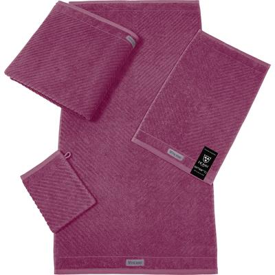 Gästehandtuch ROSS "Smart", lila (beere), B:30cm L:50cm, Frottier, Obermaterial: 100% Baumwolle, Handtücher (Packung), Uni-Rippe mit Velourslabel Image