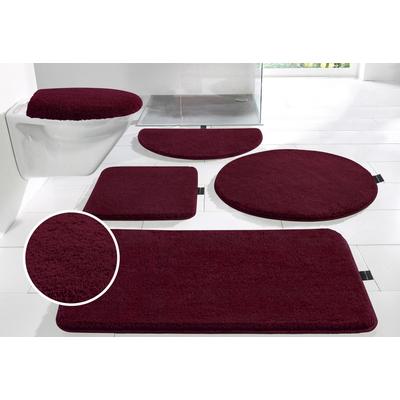 Badematte BRUNO BANANI "Lana, Badvorleger, Badezimmer Teppich" Gr. 8, rot (bordeaux), H:25mm, Polyacryl, Badematten, Badteppich, Badematten, unifarben, auch als 3 teiliges Set & rund Image