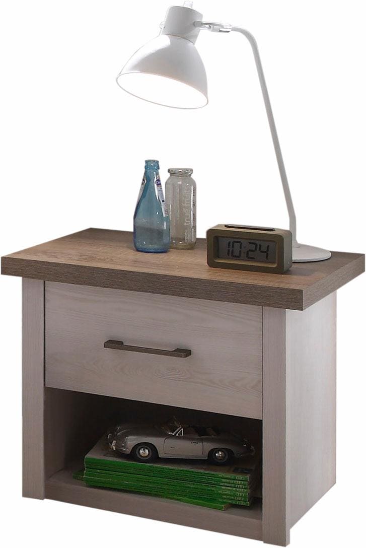Nachtkonsole BEGABINO "Luca", weiß (pinienfarben weiß, trüffelfarben), B:51cm H:46cm T:43cm, Sideboards, Nachtkonsole