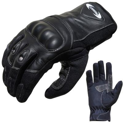 Motorradhandschuhe PROANTI Gr. L, schwarz, Handschuhe, L, Obermaterial: 40% Rindsleder, 40% Polyurethan, 20% Polyester. Innenfutter: 100% Polyester, für den Sommer, kurz geschnittene Form