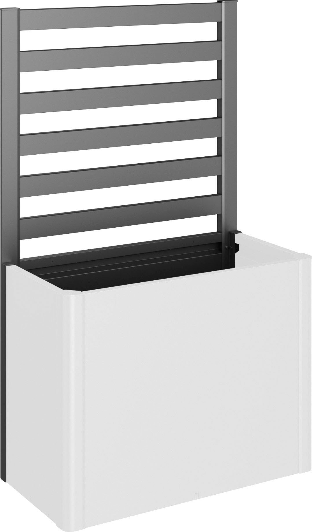 Rankgitter BIOHORT, grau (dunkelgrau, metallic), B:102cm H:91cm, Stahlblech, Rankhilfen, für biohort Hochbeet Belvedere 100 Image