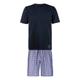 Shorty AUTHENTIC LE JOGGER Gr. 48/50, grau (navy, grau, kariert) Herren Homewear-Sets Pyjama Pyjamas