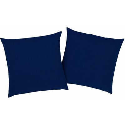 Dekokissen BRUNO BANANI "Lagan", blau (dunkelblau, unifarben), B:40cm L:40cm, Polyester, Dekokissen_Sitzkissen_Kissenhüllen, 2-er Set, einfarbig, Kissenhüllen ohne Füllung, 40 x 40 cm Image