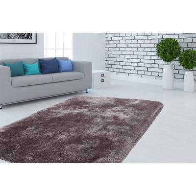 Hochflor-Teppich CALO-DELUXE "Giora 200" Gr. 3, silber (silberfarben), B:120cm H:80mm L:170cm, Kunstfaser, Teppiche, getuftet, besonders weich durch Microfaser, Wohnzimmer, Schlafzimmer Image