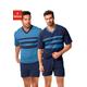 Shorty LE JOGGER Gr. 56/58 (XL), blau (blau, marine) Herren Homewear-Sets Pyjamas mit kontrastfarbigen Einsätzen vorn