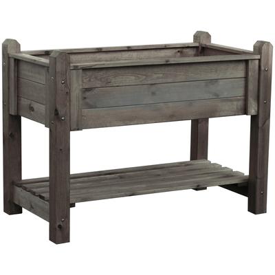 Blumenkasten PROMADINO, braun, B:114cm H:84,5cm T:60cm, Holzwerkstoff, Pflanzgefäße, Kräuterbeet groß, BxTxH: 114x60x84,5 cm Image
