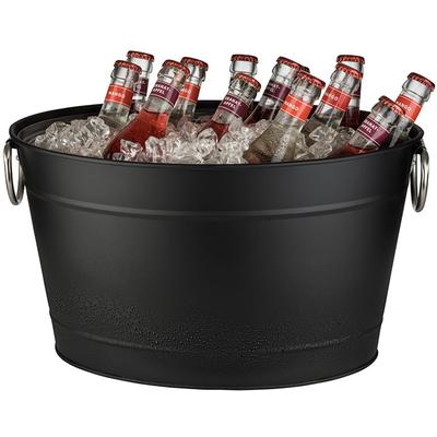 Wein- und Sektkühler APS "Tin", schwarz, B:40cm H:22cm T:28cm, Metall, Eiskübel, aus Metall mit Kunststoffeinsatz, Volumen 11 Liter Image