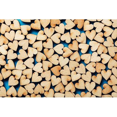 Fototapete PAPERMOON "Holzherzen", bunt (mehrfarbig), B:4m L:2,6m, Vlies, Tapeten Image