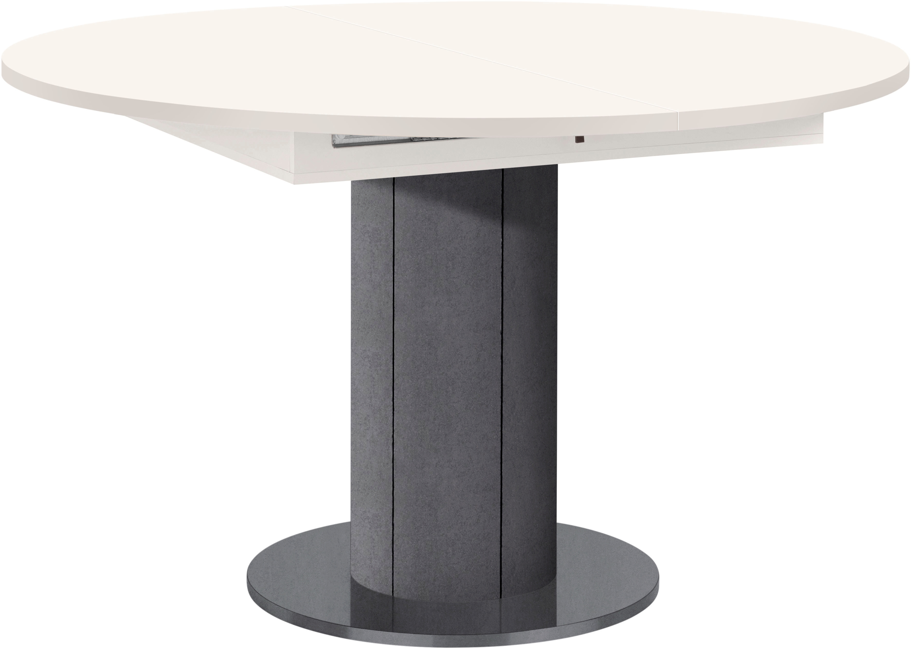 Esstisch MÄUSBACHER, weiß (tischplatte: weiß matt lack), B:130cm H:78cm T:130cm, Tische, Runde Esstische Esstisch, rund, Untergestell Säule