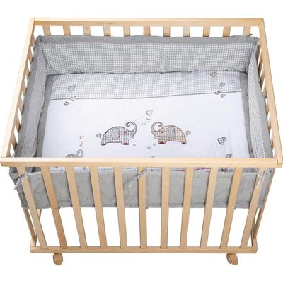 Laufgitter ROBA "Jumbotwins grau, 100x75 cm", Baby, beige (natur), Laufställe, mit Stoffeinlage und Nestchen