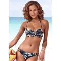 Bügel-Bandeau-Bikini-Top VENICE BEACH "Lori" Gr. 36, Cup D, schwarz (schwarz, bedruckt) Damen Bikini-Oberteile Ocean Blue
