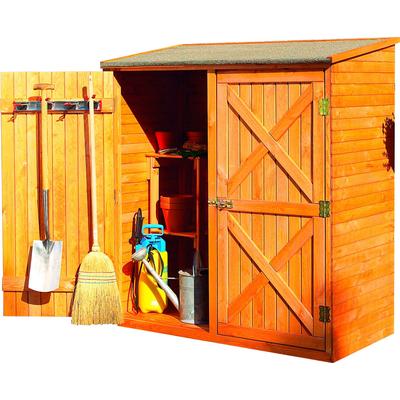 Garten-Geräteschrank PROMADINO "Pforzheim", braun (honigbraun), Holzwerkstoff, Gerätehäuser
