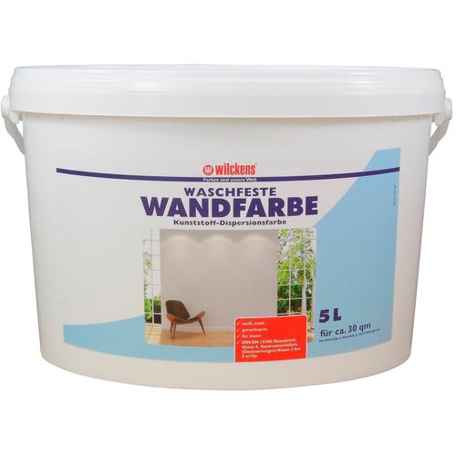 "WILCKENS FARBEN Wandfarbe ""waschfest"" Farben Spritzarm Gr. 5 l, weiß Wandfarbe Farben"