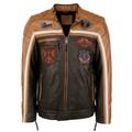 Lederjacke TOP GUN "TGJ1005" Gr. 3XL, braun (dark brown, cognac) Herren Jacken Übergangsjacken