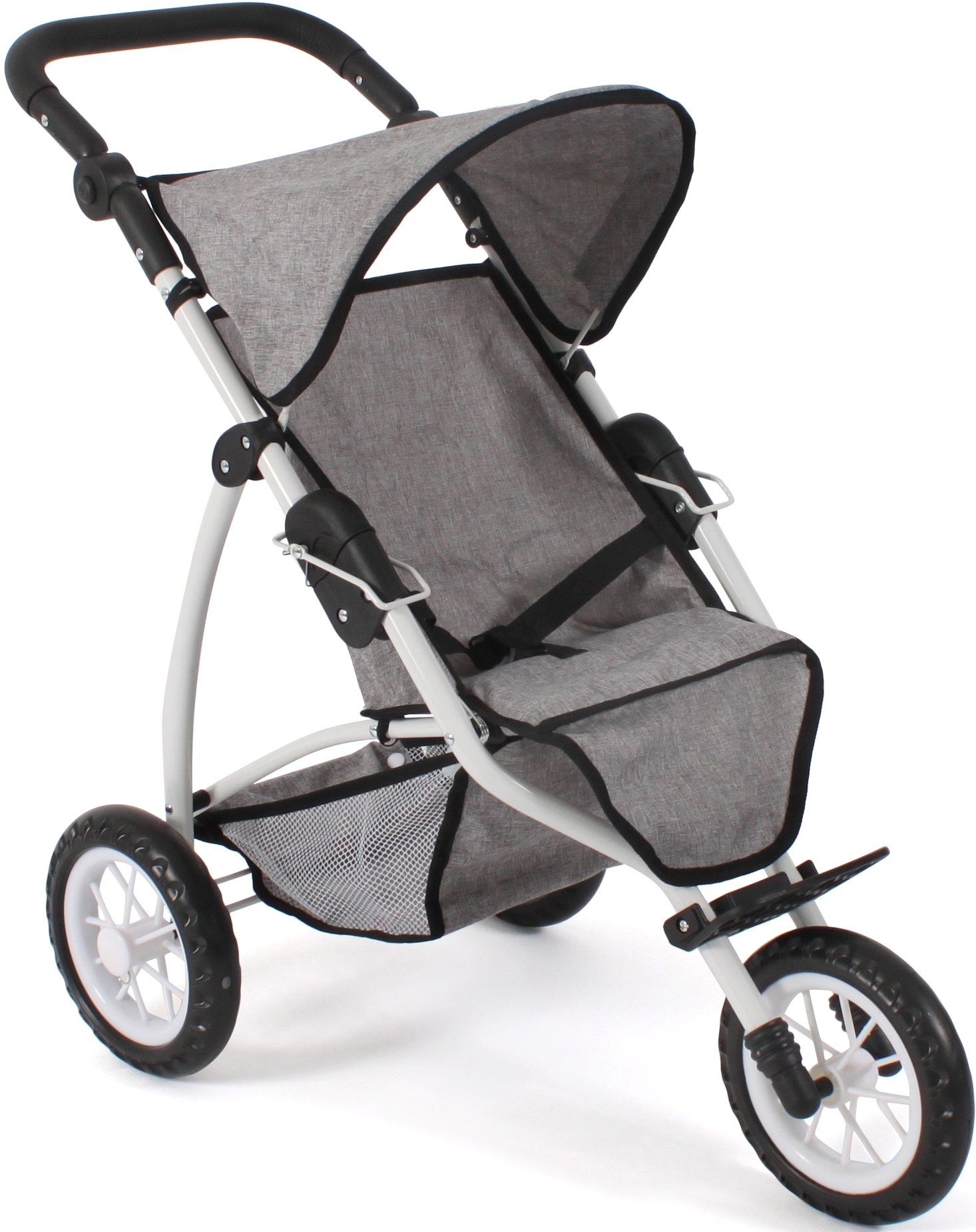 Puppenbuggy CHIC2000 "Leon, Melange Grau", grau (melange grau), Puppenwagen, KinderB:75cm H:73,5cm T:75cm, Kunststoff, Polyester, Stahl, B:75cm H:73,5cm T:75cm