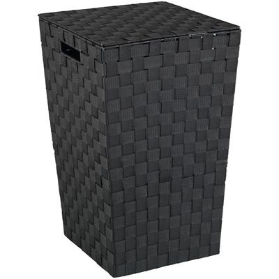 Wäschesortierer WENKO "Adria Square", schwarz, B:33cm H:53cm T:33cm, Polypropylen, Wäschesammler Image
