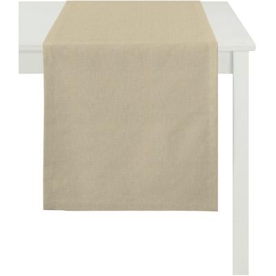 Tischläufer APELT "ALASKA, LOFT STYLE, Rips Uni", grün (schilfgrün), B:48cm L:150cm, Polyester, Baumwolle, Tischdecken Image