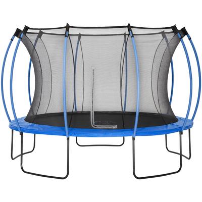 Gartentrampolin PLUM "Springsafe Trampolin Colours" Trampoline Gr. B: 366cm, blau (schwarz + blau) Kinder 366 cm mit Sicherheitsnetz