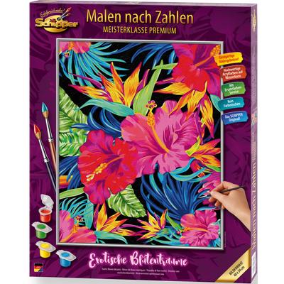 Malen nach Zahlen SCHIPPER "Meisterklasse Premium - Exotische Blütenträume", bunt, Malvorlagen, KinderB:40cm H:50cm, Made in Germany, B:40cm H:50cm