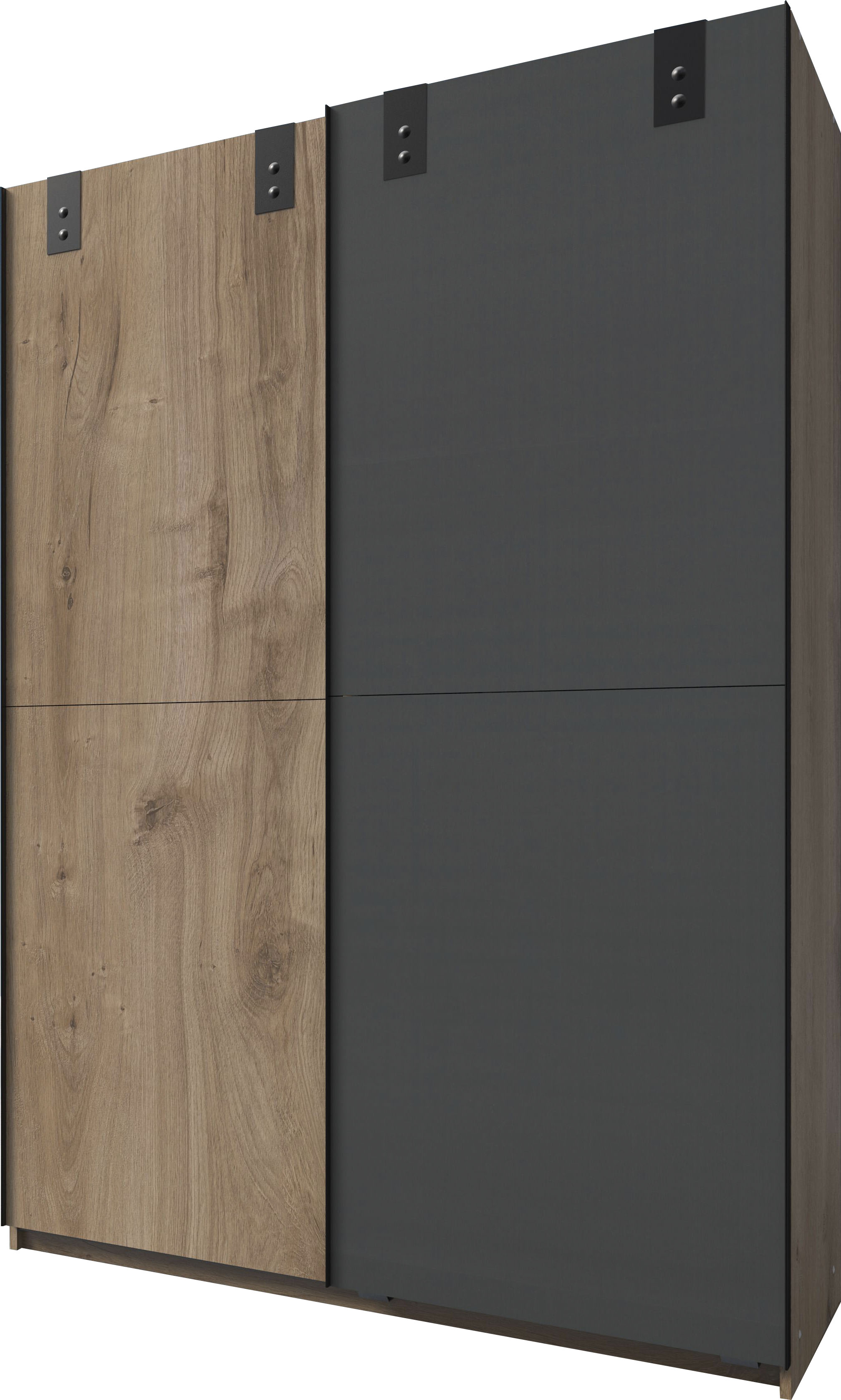 Schwebetürenschrank WIMEX "Cardiff", grau (plankeneichefarben, graphit), B:135cm H:198cm T:64cm, Schränke Image