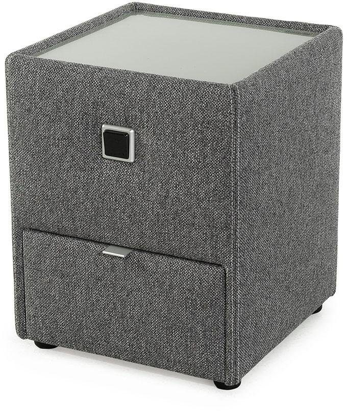 Nachtkonsole JOCKENHÖFER GRUPPE "Lancy", grau (dunkelgrau 414, 09), B:42,5cm H:53cm T:45cm, Glas, Holzwerkstoff, Sideboards, Nachtkonsole, mit LED-Beleuchtung