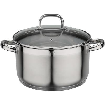 Fleischtopf GSW "Fogo", silber (edelstahlfarben), H:13,5cm Ø:24cm, Töpfe, Induktion Image