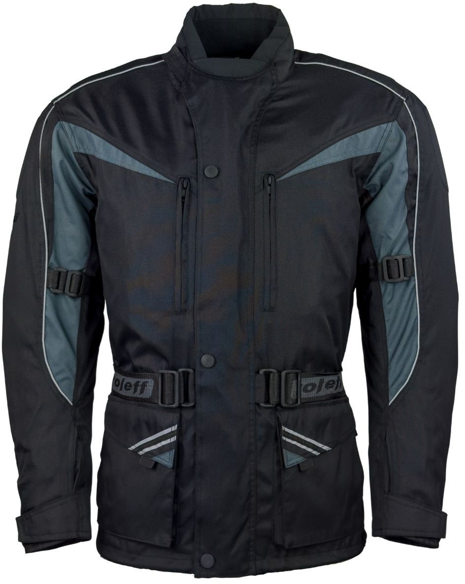 Motorradjacke ROLEFF "Cologne" Gr. M, silber (schwarz, silberfarben), Jacken, M, Obermaterial: 100% Polyester. Innenfutter: 100% Polyester, Mit Sicherheitsstreifen