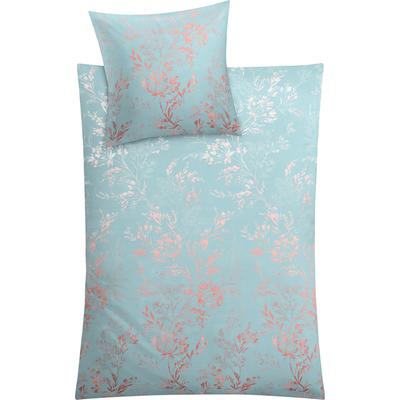 Bettwäsche KLEINE WOLKE "Kate in Gr. 135x200 oder 155x220 cm", blau (krokusblau), B/L: 155cm x 220cm, , Mako-Satin, B/L: 80cm x 80cm, Mako-Satin, Obermaterial: 100% Baumwolle, Bettwäsche, Bettwäsche aus Baumwolle, elegante Bettwäsche mit floralem... Image