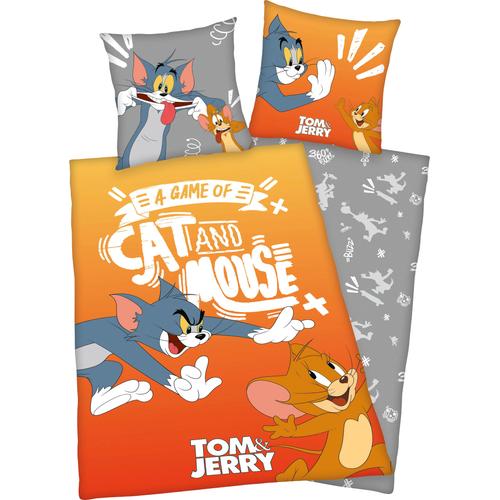 "Kinderbettwäsche ""Tom & Jerry"" Bettwäsche Gr. B/L: 135 cm x 200 cm (1 St.), B/L: 80 cm x 80 cm (1 St.), Renforcé, bunt Bettwäsche Renforcé-Bettwäsche mit tollem ""Tom & Jerry"" Motiv"
