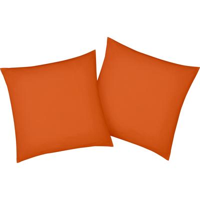 Kissenbezug BELLANA "Mako-Jersey-Exclusiv", orange (papaya), B:80cm L:80cm, Baumwolle, Obermaterial: 100% Baumwolle, Kissenbezüge, aus reiner Baumwolle Image