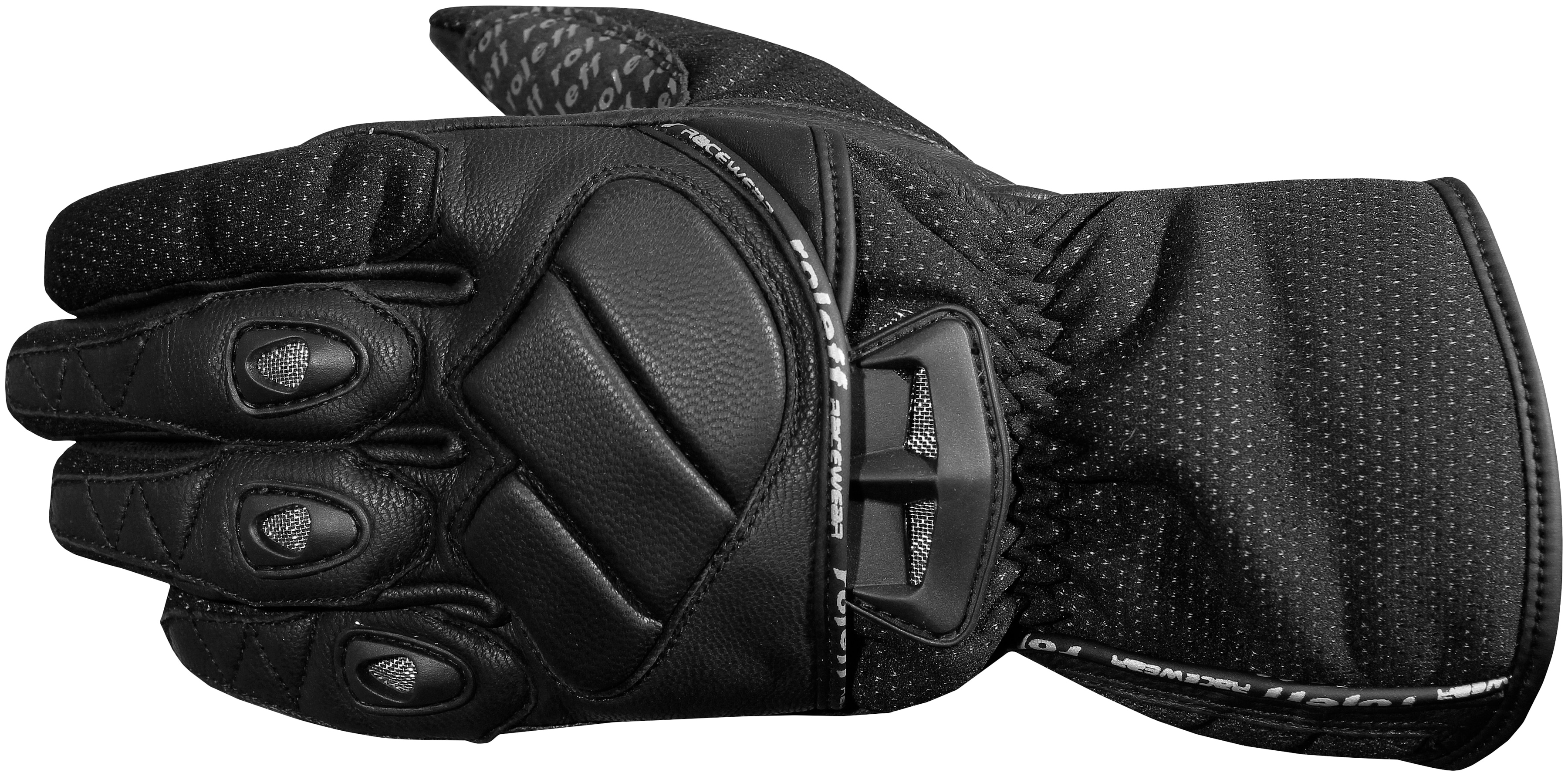 Motorradhandschuhe ROLEFF "RO 90" Gr. XL, schwarz, Handschuhe, XL, Obermaterial: 60% Rindsleder, 40% Polyester. Innenfutter: 100% Polyester, winddicht, wasserdicht Image