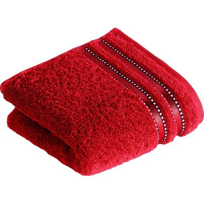 Gästehandtuch VOSSEN "Cult de Luxe", rot (purpur), B:30cm L:50cm, Walkfrottee, Obermaterial: 100% Baumwolle, Handtücher (Packung), im Set, mit Glanzbordüre Image